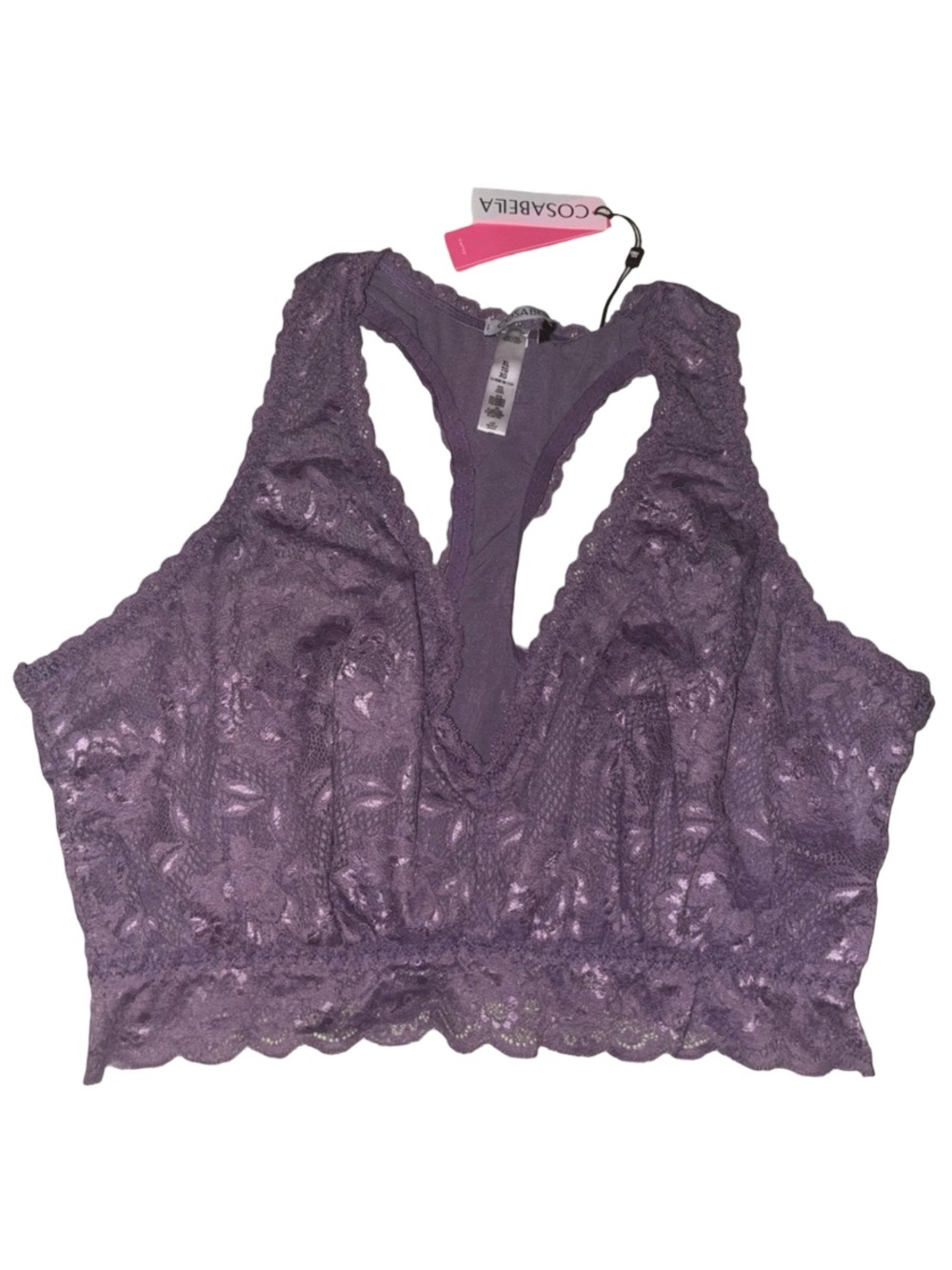 Cosabella Never Say Never Curvy Racie Racerback Bralette Himalayan Sky Sz XL NWT